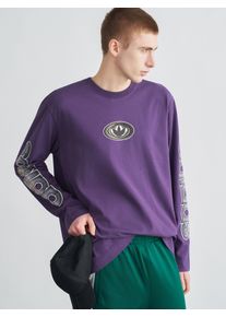 adidas originals M&aelig;nd Bluser & t-shirts '90s ALTERNATIVE SPORT ARCHIVE GRAPHIC LONG SLEEVE' beige / lilla / sort / hvid St&oslash;rrelse M
