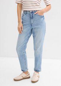 bonprix Női Mom-farmer, High Waist, Low sztreccs, r&ouml;vid&iacute;tett, k&eacute;k, 50
