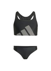 adidas Performance, Piger, Sportsbademode 'Big Logo C-back Bikini Set', Sort / Hvid, St&oslash;rrelse 116