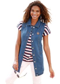 Damen Jeansweste in Longform blue-stone-washed Gr&ouml;&szlig;e 46