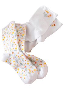w&auml;schepur Damen Socken mit Bl&uuml;mchen-Muster wei&szlig;-gebl&uuml;mt Gr&ouml;&szlig;e 39-42