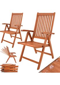 Casaria Cadeira dobr&aacute;vel Vanamo conjunto de 2 eucaliptos com certifica&ccedil;&atilde;o FSC