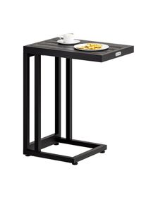 Casaria Mesa auxiliar negra WPC 65,5x50x40cm