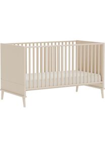 Paidi Babybett &raquo;EEFJE 70x140cm in Beige, umbaubares Kinderbett mit Massivholz&laquo; Gitterbett 4-fach h&ouml;henverstellbar, entnehmbare Sprossen, Juniorbett