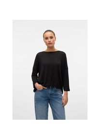 V&eacute;ro Moda Vero Moda Rundhalspullover &raquo;VMBRIANNA 3/4 PULLOVER BOO REP&laquo; schwarz, Gr&ouml;&szlig;e XS