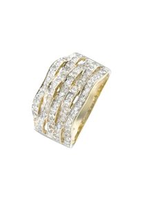 Firetti Goldring &raquo;Schmuck Geschenk Gold 333 Diamantring Wellen glitzernd&laquo; mit Diamanten goldfarben, Gr&ouml;&szlig;e 19