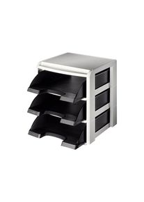 Leitz Plus - letter tray - black light grey