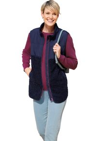 Dames Gilet met stiksel en teddyfleece marine Maat 48