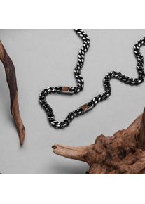 Holzkern bracelet for Damen und Herren Bodyguards (Walnut/Dark gray) made of natural wood, size adjustable