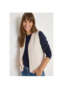 Cecil, Damen, Pl&uuml;schweste Federgarnweste, offen, oat milk beige melange, XL (44), oat milk beige melange, Kuschelige Strickweste von Cecil