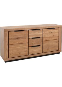 MCA living, Sideboard &raquo;Greno Sideboard II&laquo; 1 Stk. tlg. durchgehende Lamelle, naturfarben, Holzwerkstoff, Massivholz, B/H/T: 163 cm x 80 cm x 40 cm, 