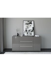 set one by Musterring, Sideboard &raquo;Reno&laquo; 1 Stk. tlg. Mit Gleitern und in verschiedenen Farben erh&auml;ltlich, anthrazit matt lack/glas anthrazit glanz, 