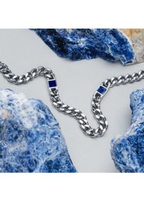 Holzkern Necklaces Men Silber und Marmor