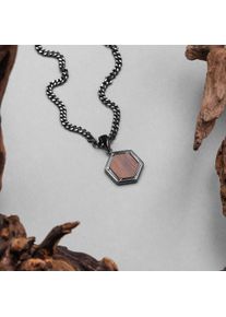 Holzkern Necklaces Men Dunkelgrau und Walnuss