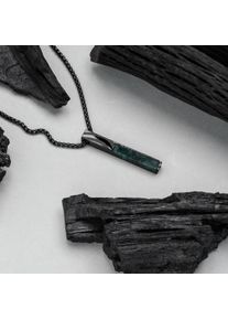 Holzkern Necklaces Men Damast und Gr&uuml;ner Marmor