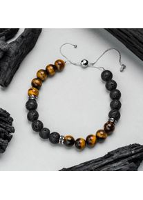 Holzkern Bracelets Men Lava und Tigerauge