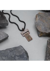 Holzkern Necklaces Men Antikbronze und Schiefer