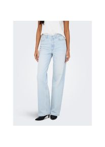 Only, Damen, High-waist-Jeans &raquo;ONLJUICY HW WIDE LEG DOT114 DNM&laquo;, Light Blue Bleached Denim, 32 - L&auml;nge 30, Wide Fit Jeans von Only