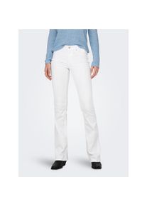 Only, Damen, Bootcut-Jeans &raquo;ONLBLUSH MID FLARED DNM REA0730 NOOS&laquo;, White, L&auml;nge 34, XS (34) - L&auml;nge 34, White, Regular Fit sorgt f&uuml;r bequemen Sitz bei