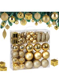 Deuba Weihnachtskugeln Gold 103 in matt gl&auml;nzend & glitzernd