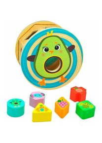 Magni Steckspiel Miss Pio Chickicado Frootimals Holzformen-Rad mehrfarbig 2in1 Formen und Farben