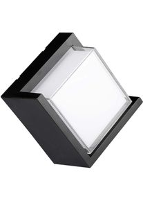 V-TAC, Gartenbeleuchtung, VT827 12W LED Wandleuchte SamiFrame Schwarz Quadratisch 4000K (1160 lm)
