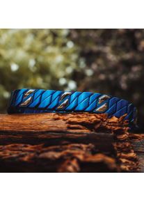 Holzkern bracelet for men and women Baritone (Zebrawood/Blue) made of natural wood, size adjustable