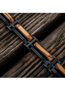 Holzkern bracelet for men and women Staccato (Zebrawood/Black) made of natural wood, size adjustable