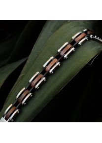 Holzkern bracelet for men and women Allegro (Walnut/Silver) made of natural wood, size adjustable