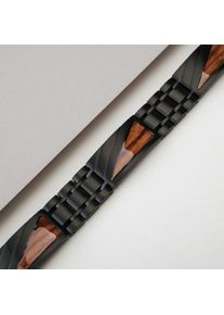 Holzkern bracelet for men and women Looper (Zebrawood/Black) made of natural wood, size adjustable