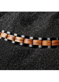Holzkern bracelet for men and women Triad (Zebrawood/Black) made of natural wood, size adjustable