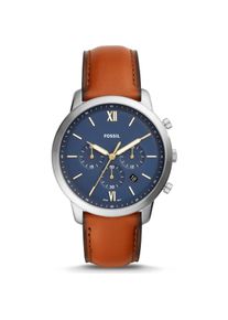 Fossil, Armbanduhr, Neutra, Braun, Blau, (Chronograph, 44 mm)