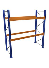 Schulte Palletstelling, blauw/oranje, h x b x d 3000 x 2700 x 1100 mm, vakdraagvermogen 3072 kg, basisstelling