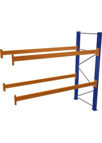 Palettenregal, blau/orange, HxBxT 2500 x 2700 x 1100 mm, Fachlast 2463 kg, Anbauregal Schulte