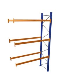Palettenregal, blau/orange, HxBxT 4500 x 2700 x 1100 mm, Fachlast 2463 kg, Anbauregal Schulte
