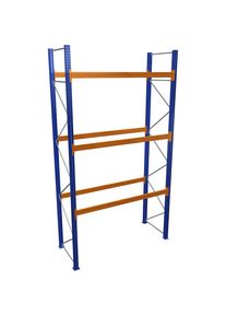 Schulte Palletstelling, blauw/oranje, h x b x d 5000 x 2700 x 1100 mm, vakdraagvermogen 3072 kg, basisstelling
