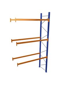 Palettenregal, blau/orange, HxBxT 5000 x 2700 x 1100 mm, Fachlast 1545 kg, Anbauregal Schulte