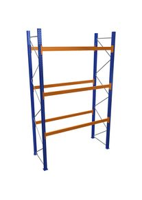 Schulte Palletstelling, blauw/oranje, h x b x d 4500 x 2700 x 1100 mm, vakdraagvermogen 2463 kg, basisstelling