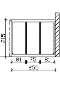 Skan Holz Seitenwand Polycarbonat Wandanbau Naturbelassen, 255x200 cm