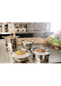 Lagostina 11204042026 Wokpan emozione salatapasta met deksel - 26cm (11204042026), Pfanne + Kochtopf, Silber