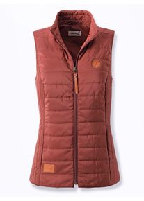 Dames Licht gewatteerde bodywarmer in roodbruin ,maat 36, WITT, 100% Polyester