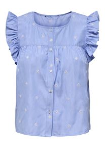 Only, Damer, Bluse 'ONLAmanda', Bl&aring; / Hvid, St&oslash;rrelse XXL