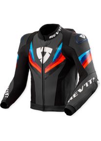 Revit Quantum 3 Pro, veste en cuir , couleur: Noir/Rouge/Bleu , taille: 46