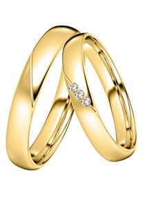 Trauring DOOSTI "Schmuck Geschenk Silber 925 Trauring Ehering Partnerring LIEBE" Gr. 56, gold (gelbgoldfarben), Fingerringe, Damen, 56,mit Zirkonia, Silber 925 (Sterlingsilber), 3,5mm, Trauring, wahlweise mit oder ohne Zirkonia