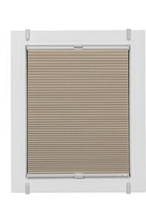 Wabenplissee SUNLINES "One Size Style Honeycomb VD", beige (sand, grau, grau), B:55cm H:100cm, Obermaterial: 85% Polyester, 15% sonstige Fasern, Plissees, Wabenplissee, Zubeh&ouml;rfarbe grau, zum Klemmen