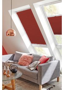Dachfensterplissee SUNLINES "StartUp Style Honeycomb VD", rot (ziegelrot, wei&szlig;), B:49,3cm H:99,5cm, Obermaterial: 100% Polyester, Plissees, Dachfensterplissee, mit F&uuml;hrungsschienen