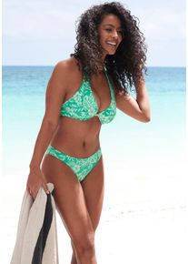 B&uuml;gel-Bikini-Top Venice Beach "Moloka", Damen, Gr. 44, Cup C, gr&uuml;n (gr&uuml;n bedruckt), Recycling-Polyamid, bedruckt, Bikini-Oberteile B&uuml;gel-Bikini-Top, mit tropischem Print