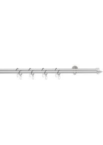 Gardinenstange GOOD LIFE "PUNTA" Gr. 2, grau (chromfarben), L:170cm &Oslash;:16mm, Kunststoff, Metall, Gardinenstangen, Gardinenstange, mit Ringen