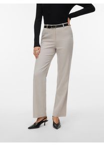 V&eacute;ro Moda Anzughose VERO MODA "VMZAMIRA BESTIE MW STRAIGHT PANT NOOS", Damen, Gr. XS (34), L&auml;nge 34, light grau melange, Web, Obermaterial: 94% Polyester, 4% Viskose, 2% Elasthan, unifarben, normal, Hosen Anzughose