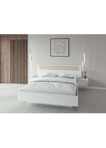 Bett Home Affaire "Bettgestell Calera mit zwei Nachttischen (Schlaffl&auml;che 180x200 cm)", wei&szlig; (wei&szlig;, wei&szlig;, wei&szlig;), B:265cm H:96cm L:204cm, Betten, Bett, Bettgestell, mit Schubladen, BxTxH 265x204x96 cm